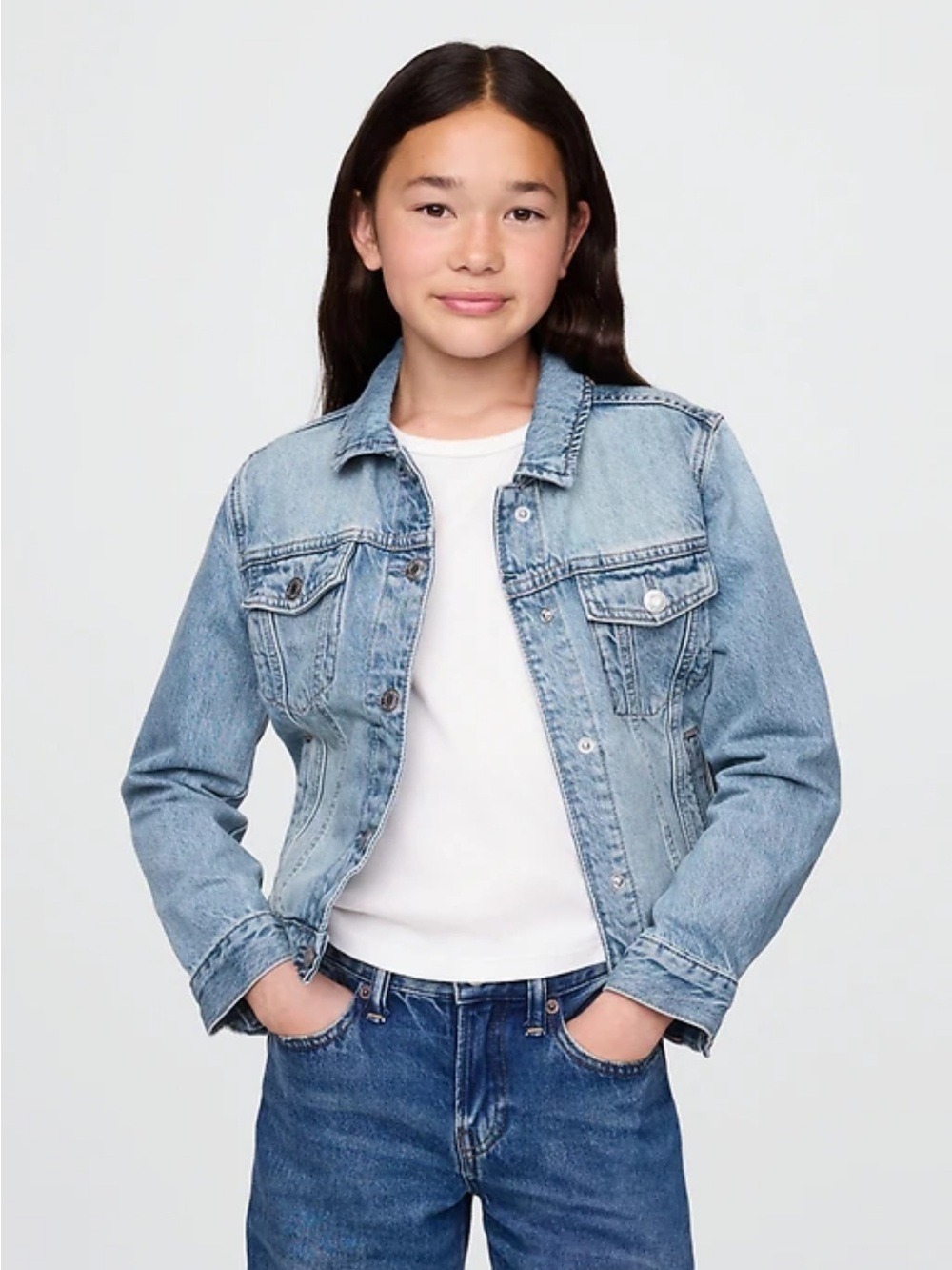 Gap Super Soft Girl Denim Jean Jacket Light Wash Size Large